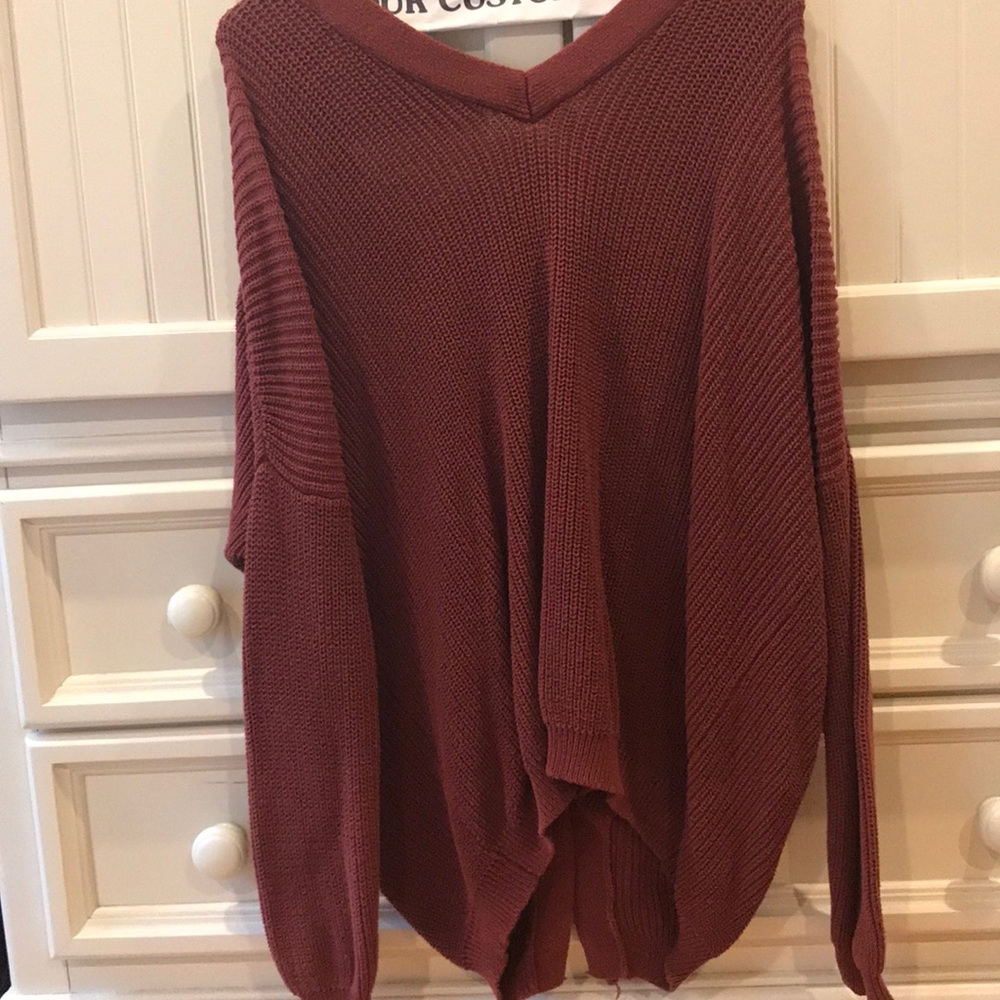 Burgundy slouchy sweater